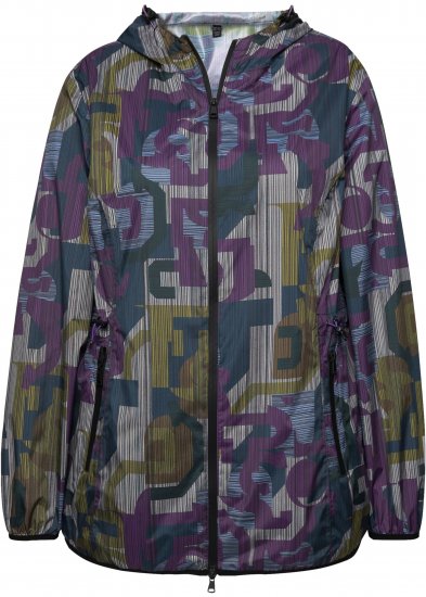 Ulla Popken Abstract Print Lightweight Rain Jacket Mixed Colors - Bundy - 