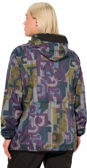 Ulla Popken Abstract Print Lightweight Rain Jacket Mixed Colors - Bundy - 