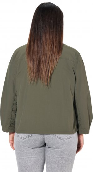 Ulla Popken Cargo Style Elastic Hem Jacket Olive Grey - Bundy - 