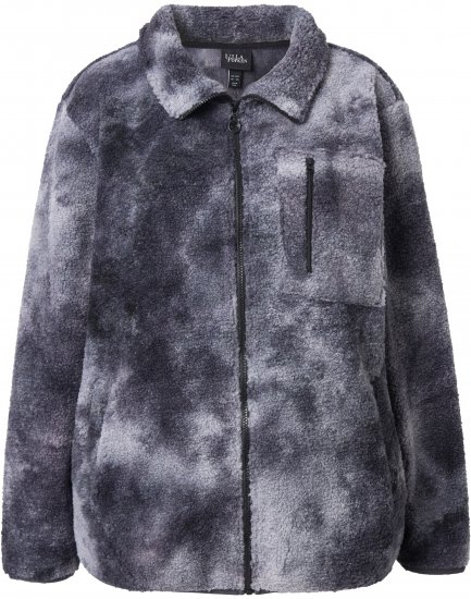 Ulla Popken Teddy Fleece Jacket Graphite Grey - Bundy - 