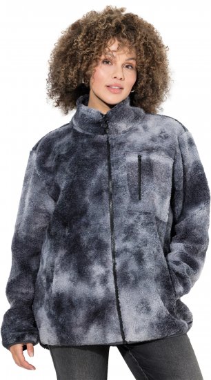Ulla Popken Teddy Fleece Jacket Graphite Grey - Bundy - 