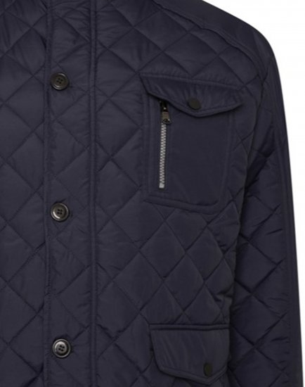 Kam Jeans KV139 Heritage Quilted Parka Jacket Navy - Bundy - Bundy Nadmerné Veľkosti 2XL-8XL