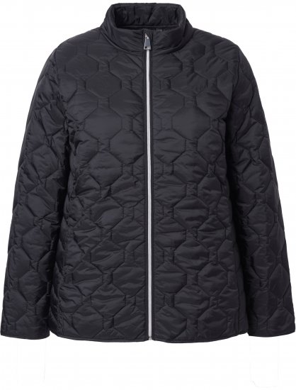Ulla Popken HYPRAR Lightweight Quilted Water-Repellent Jacket Black - Bundy - 