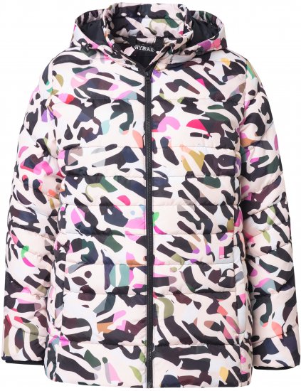Ulla Popken HYPRAR Water-Repellent Allover Print Jacket Pale Beige - Bundy - 