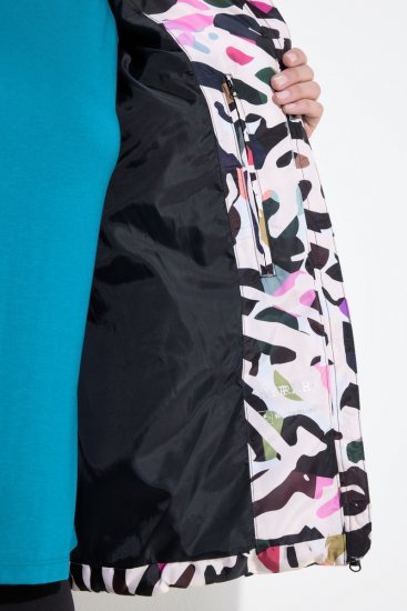 Ulla Popken HYPRAR Water-Repellent Allover Print Jacket Pale Beige - Bundy - Dámske bundy vo veľkých veľkostiach