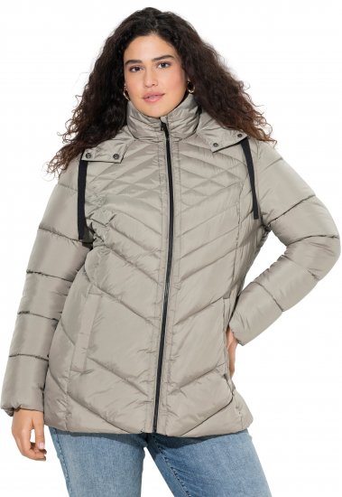 Ulla Popken HYPRAR Water-Repellent Quilted Jacket Medium Grey - Bundy - 