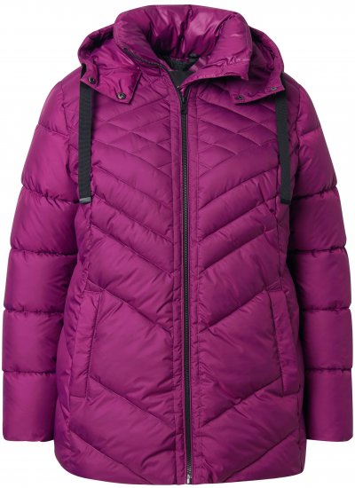 Ulla Popken HYPRAR Water-Repellent Quilted Jacket Berry - Bundy - 