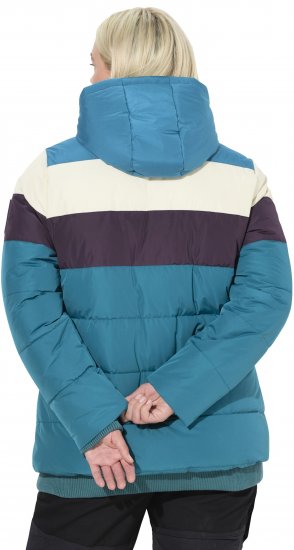 Ulla Popken HYPRAR Striped Triple Function Fully Lined Quilted Jacket Dark Petrol - Bundy - 