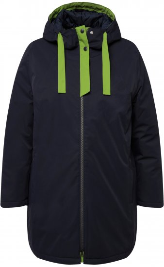 Ulla Popken HYPRAR Triple Function Contrast Trim Quilted Lining Jacket Navy - Bundy - 