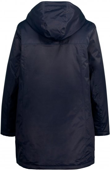 Ulla Popken HYPRAR Triple Function Contrast Trim Quilted Lining Jacket Navy - Bundy - 