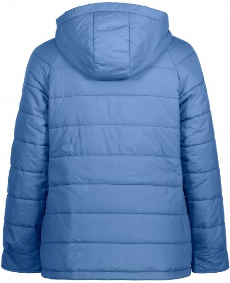 Ulla Popken Reversible Butterfly Print Fully Lined Quilted Jacket Blue Denim - Bundy - 