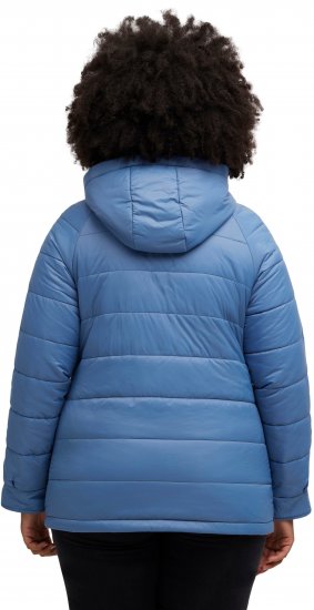 Ulla Popken Reversible Butterfly Print Fully Lined Quilted Jacket Blue Denim - Bundy - 