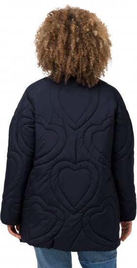 Ulla Popken HYPRAR Heart Quilted Jacket Navy - Bundy - 