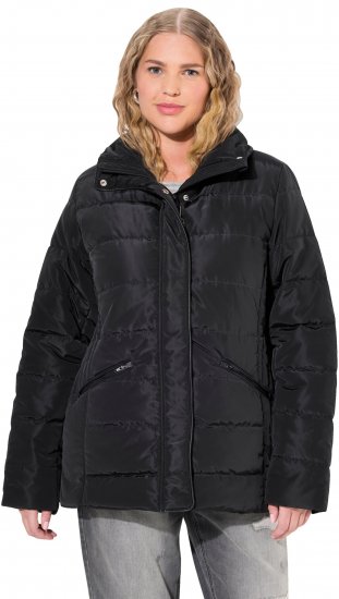 Ulla Popken Quilted Puffer Coat Black - Bundy - 