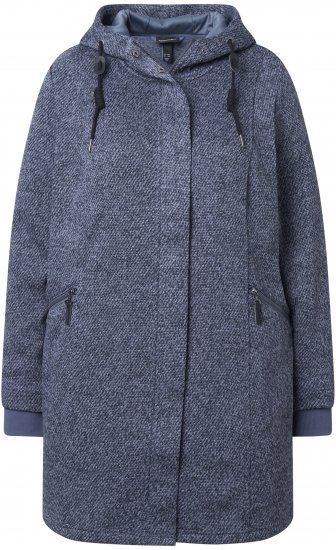 Ulla Popken Knit Fleece-Lined Jacket Navy - Bundy - 