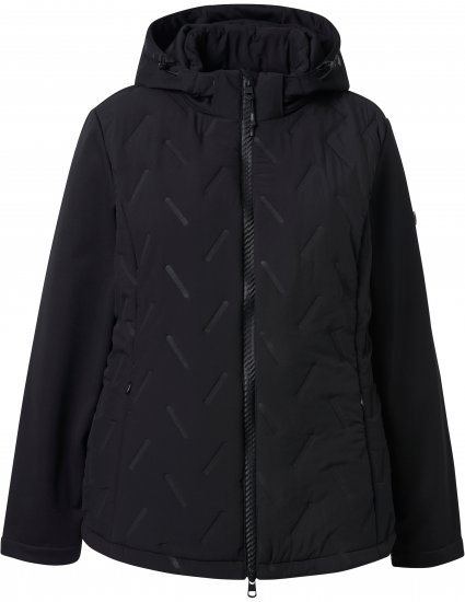 Ulla Popken Triple Function Laser Quilted Softshell Jacket Black - Bundy - 