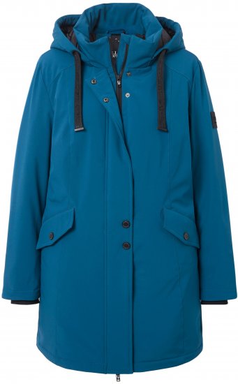 Ulla Popken HYPRAR Long Softshell Jacket Ocean Blue - Bundy - 