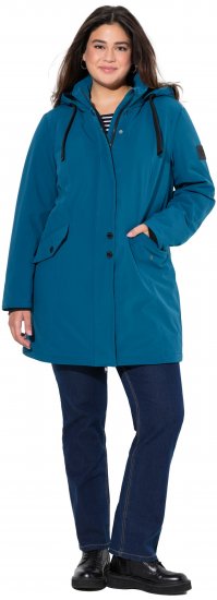 Ulla Popken HYPRAR Long Softshell Jacket Ocean Blue - Bundy - 