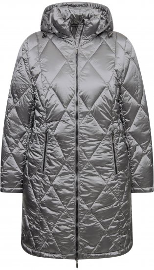 Ulla Popken HYPRAR Diamond Quilted Jacket Silver - Bundy - 
