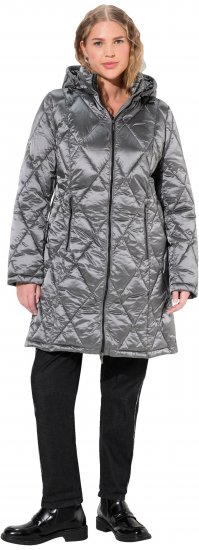 Ulla Popken HYPRAR Diamond Quilted Jacket Silver - Bundy - 