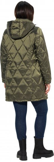 Ulla Popken HYPRAR Diamond Quilted Jacket Bottle Green - Bundy - 