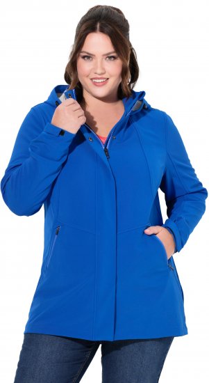 Ulla Popken HYPRAR Triple Function Longline Softshell Jacket Peacock Blue - Bundy - 
