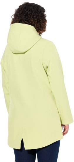Ulla Popken Hyprar Soft Shell Water Repellent Hooded Jacket Lime Green - Bundy - 