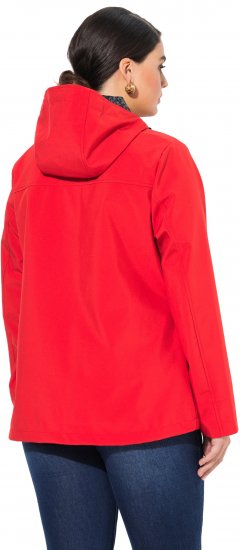 Ulla Popken HYPRAR Toggle Button Microfleece Lined Jacket Salsa Red - Bundy - 