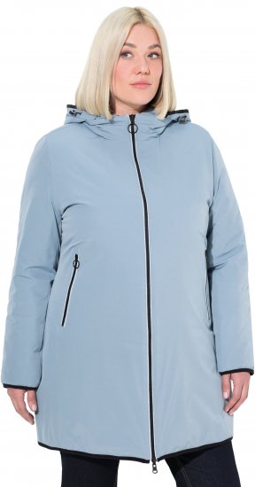 Ulla Popken HYPRAR Reversible Quilted Jacket Grey Blue - Bundy - 