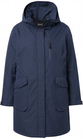 Ulla Popken HYPRAR Drawstring Waist Parka Navy - Bundy - 