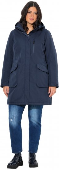 Ulla Popken HYPRAR Drawstring Waist Parka Navy - Bundy - 