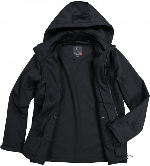 JP1880 Jacket Fleece Lined Softshell Black - Bundy - Bundy Nadmerné Veľkosti 2XL-8XL