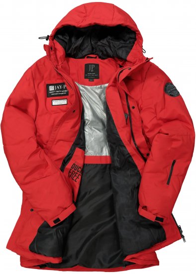 JAY-PI Warm Quilted Parka Dual Function Windproof and Water Repellent Red - Bundy - Bundy Nadmerné Veľkosti 2XL-8XL