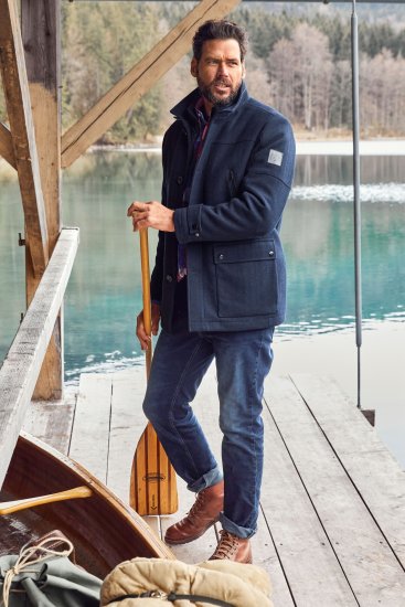 JP1880 Jacket Water-repellent Herringbone Insert Navy - Bundy - Bundy Nadmerné Veľkosti 2XL-8XL