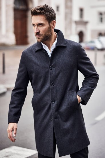 JP1880 Coat Wool Blend Water Repellent Dark Grey - Bundy - Bundy Nadmerné Veľkosti 2XL-8XL