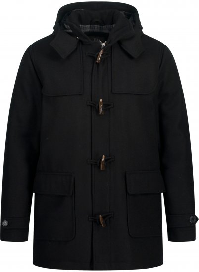 JP1880 Dufflecoat Water-repellent Black - Bundy - Bundy Nadmerné Veľkosti 2XL-8XL