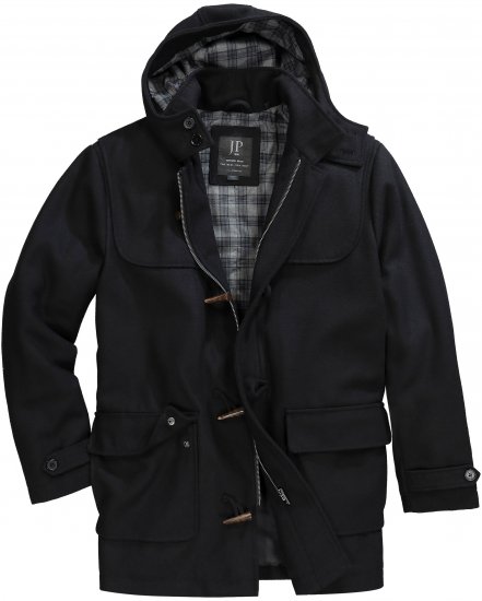 JP1880 Dufflecoat Water-repellent Black - Bundy - Bundy Nadmerné Veľkosti 2XL-8XL