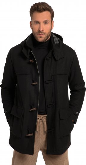 JP1880 Dufflecoat Water-repellent Black - Bundy - Bundy Nadmerné Veľkosti 2XL-8XL