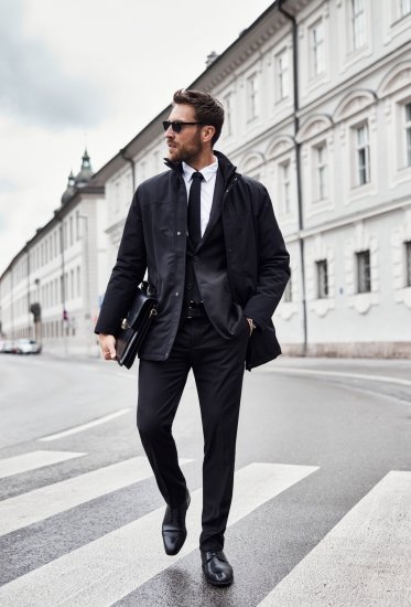 JP1880 Jacket Business Waterproof Black - Bundy - Bundy Nadmerné Veľkosti 2XL-8XL