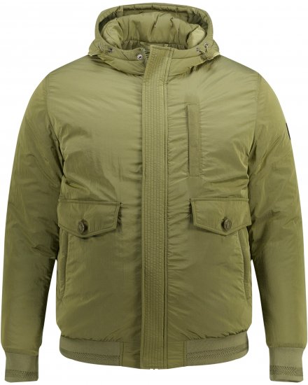 STHUGE Bomber Jacket With Hood Green - Bundy - Bundy Nadmerné Veľkosti 2XL-8XL