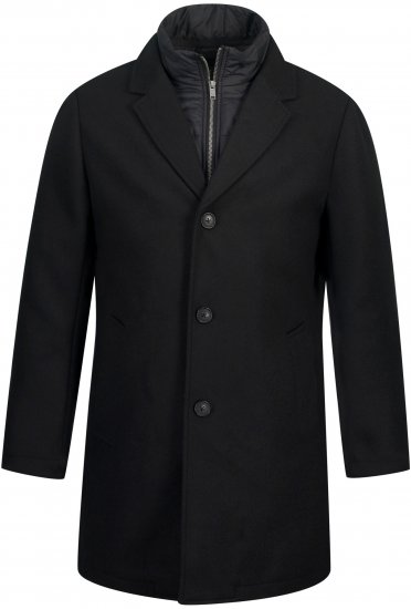 JP1880 Coat Wool Blend Quilted Black - Bundy - Bundy Nadmerné Veľkosti 2XL-8XL