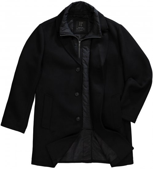 JP1880 Coat Wool Blend Quilted Black - Bundy - Bundy Nadmerné Veľkosti 2XL-8XL