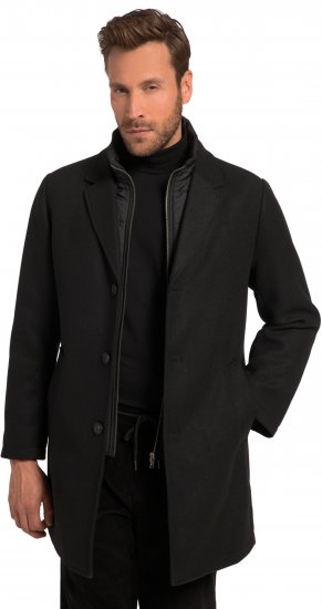 JP1880 Coat Wool Blend Quilted Black - Bundy - Bundy Nadmerné Veľkosti 2XL-8XL