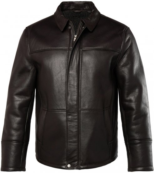 JP1880 Leather Jacket Soft Lamb Nappa Dark Brown - Bundy - Bundy Nadmerné Veľkosti 2XL-8XL