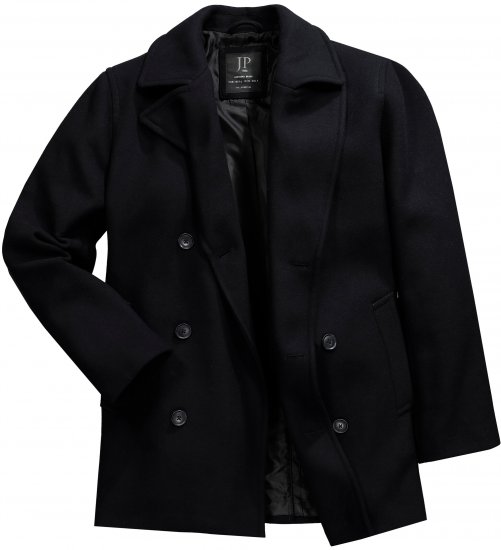 JP1880 Caban Short Double-breasted Overcoat Navy - Bundy - Bundy Nadmerné Veľkosti 2XL-8XL