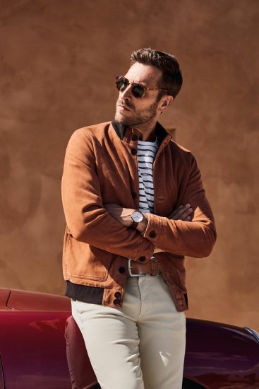 JP1880 Jacket Leather Lamb Nappa Brown - Bundy - Bundy Nadmerné Veľkosti 2XL-8XL