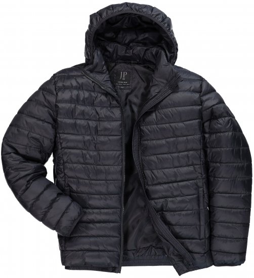 JAY-PI Lightly Quilted Jacket with a Hoodie Black - Bundy - Bundy Nadmerné Veľkosti 2XL-8XL