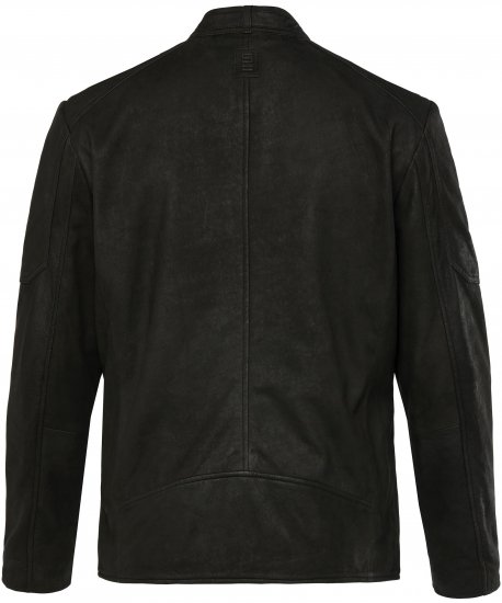 STHUGE Leather Biker Jacket Lamb Nappa Leather Black - Bundy - Bundy Nadmerné Veľkosti 2XL-8XL