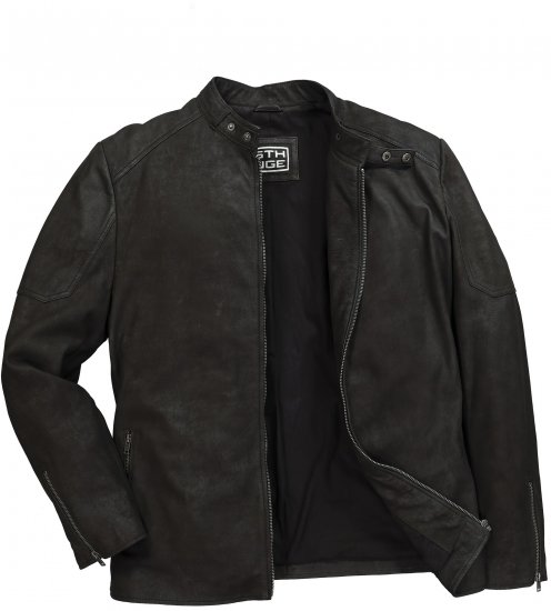 STHUGE Leather Biker Jacket Lamb Nappa Leather Black - Bundy - Bundy Nadmerné Veľkosti 2XL-8XL