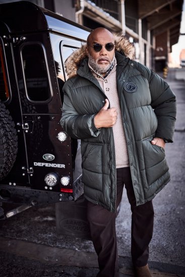 JP1880 Quilted Parka Lightweight and Warm with Faux Fur Hood Dark Green - Bundy - Bundy Nadmerné Veľkosti 2XL-8XL